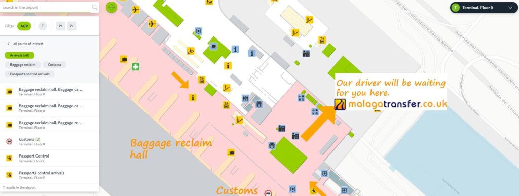 How to find the driver for the transfer from the airport