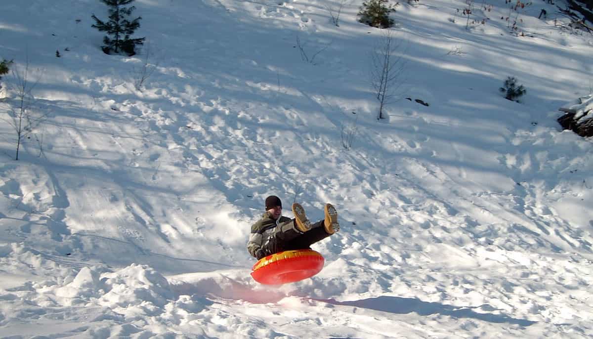 enjoying snow for free in Sierra Nevada