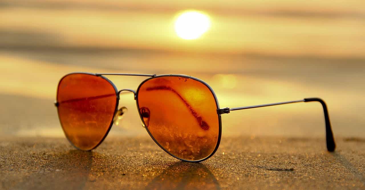 Sunglasses on the beach in Malaga