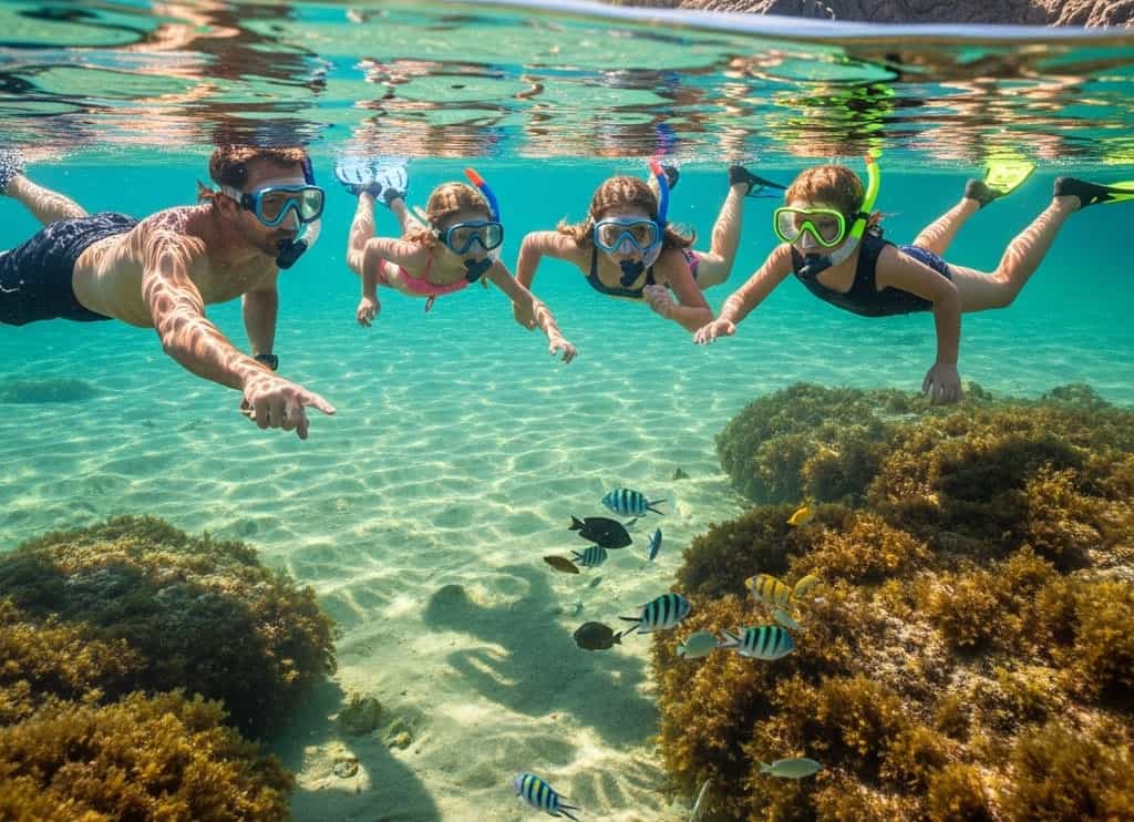 snorkel en familia