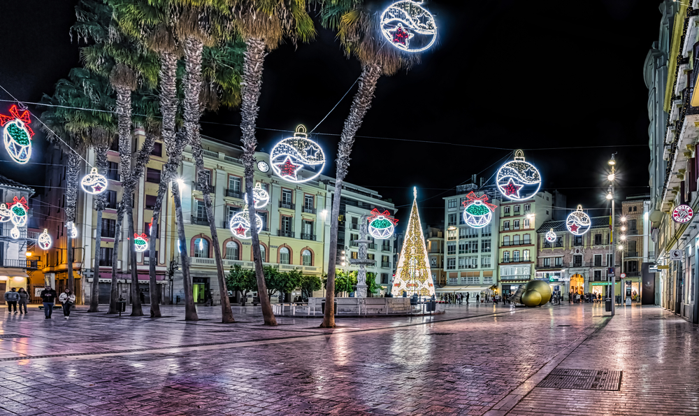 Malaga navidad. Plaza Constitución Credit Depositphotos